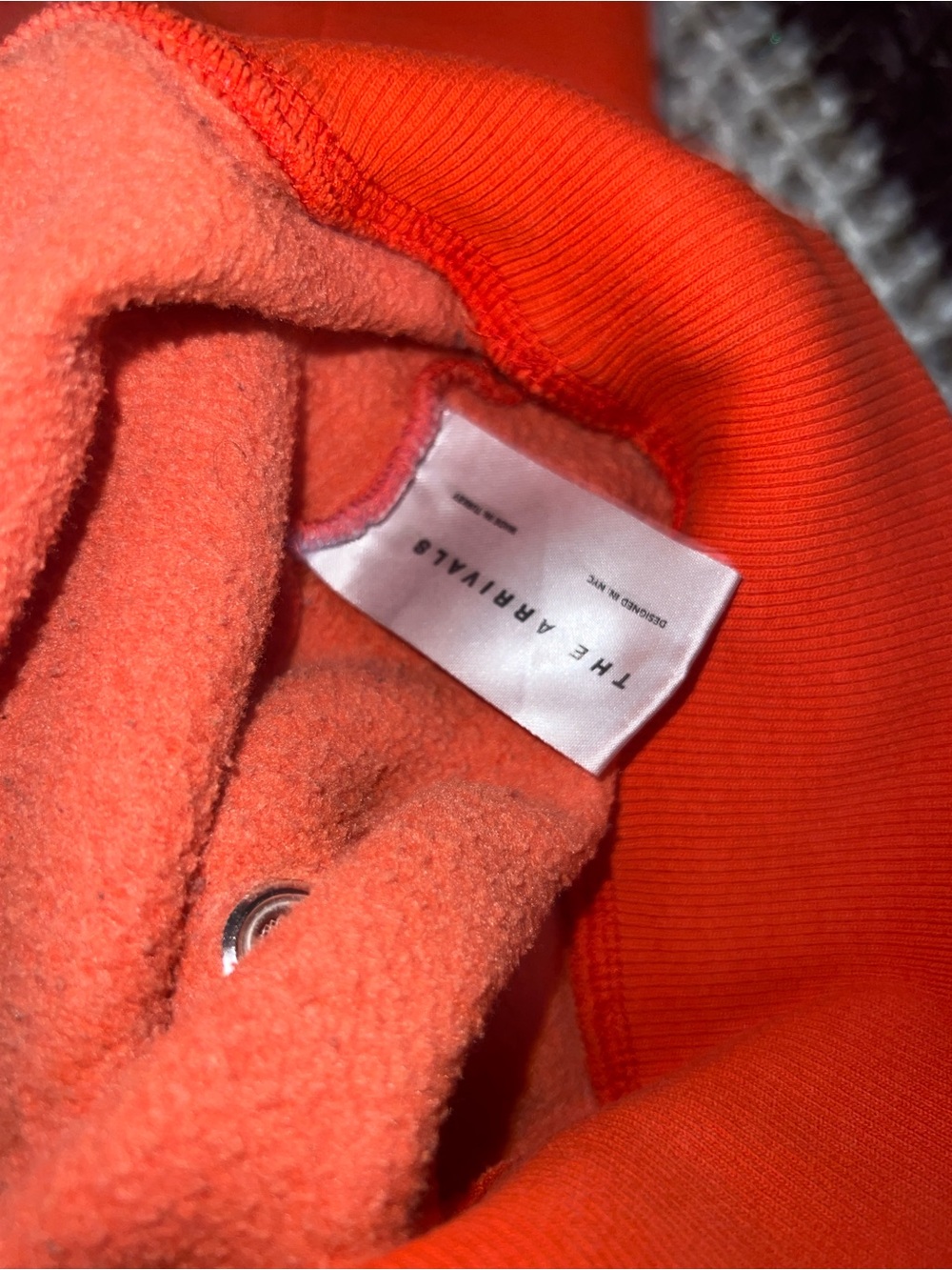 The Arrivals Women's Cropped Hoodie in Bright Orange - Picture 8 of 9